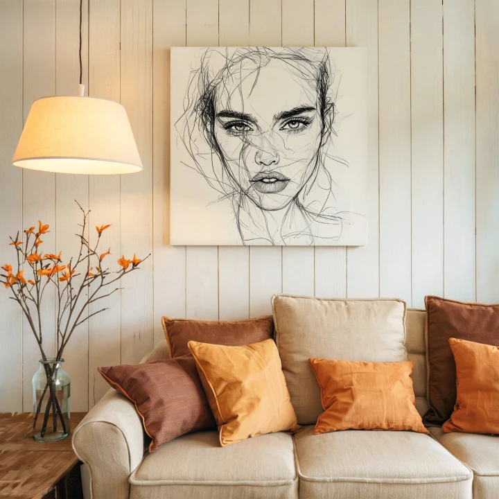Obraz na płótnie canvas Portret kobiety line-art