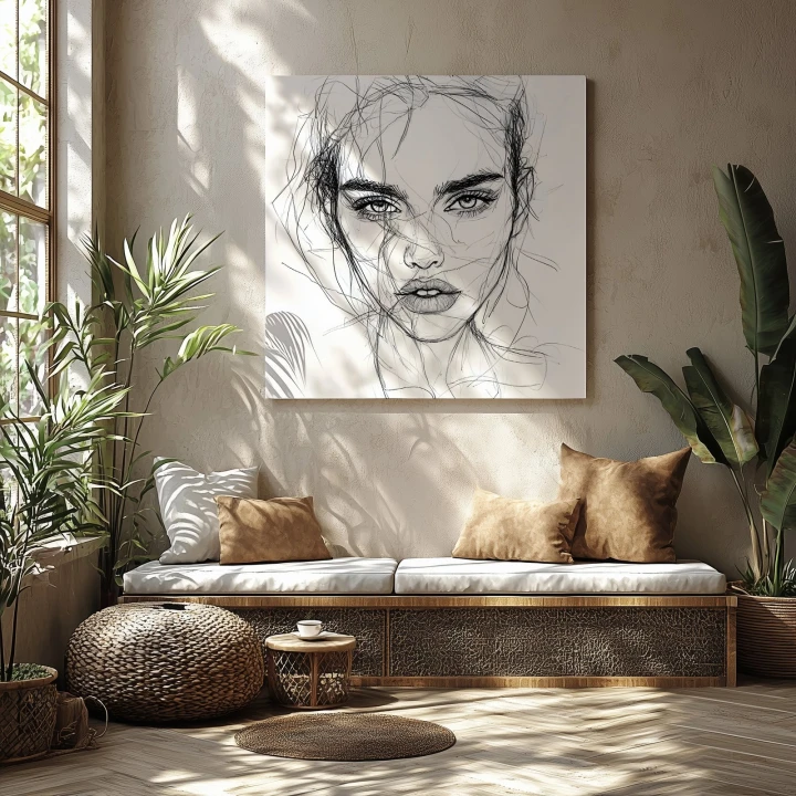 Obraz na płótnie canvas Portret kobiety line-art