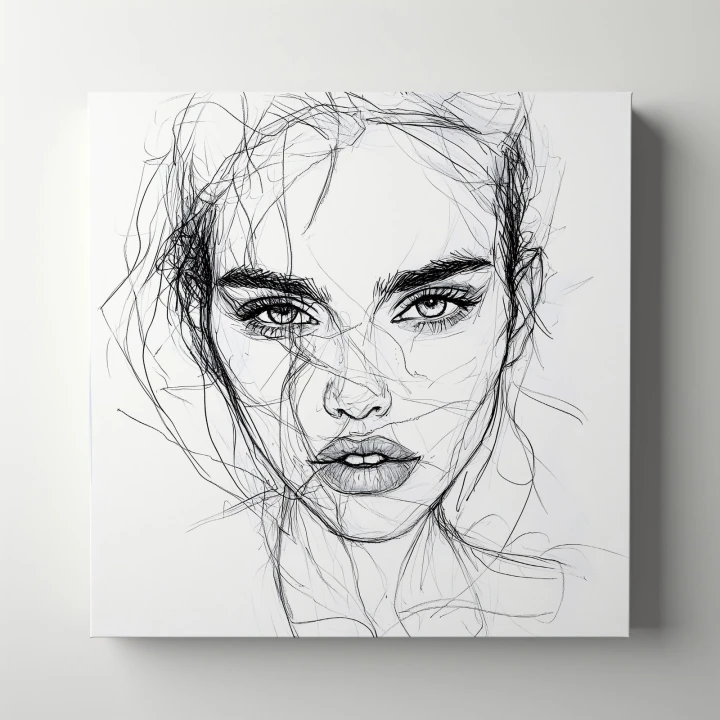 Obraz na płótnie canvas Portret kobiety line-art