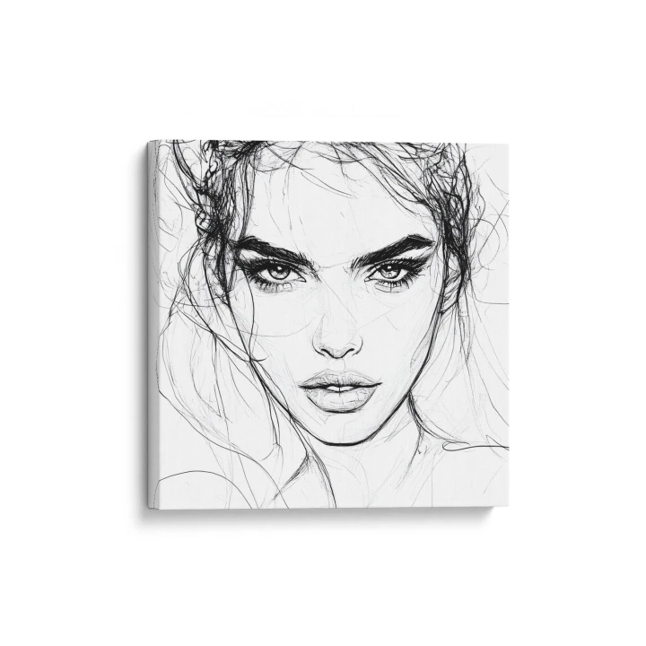 Obraz na płótnie canvas Portret kobiety line-art