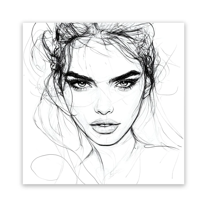 Obraz na płótnie canvas Portret kobiety line-art