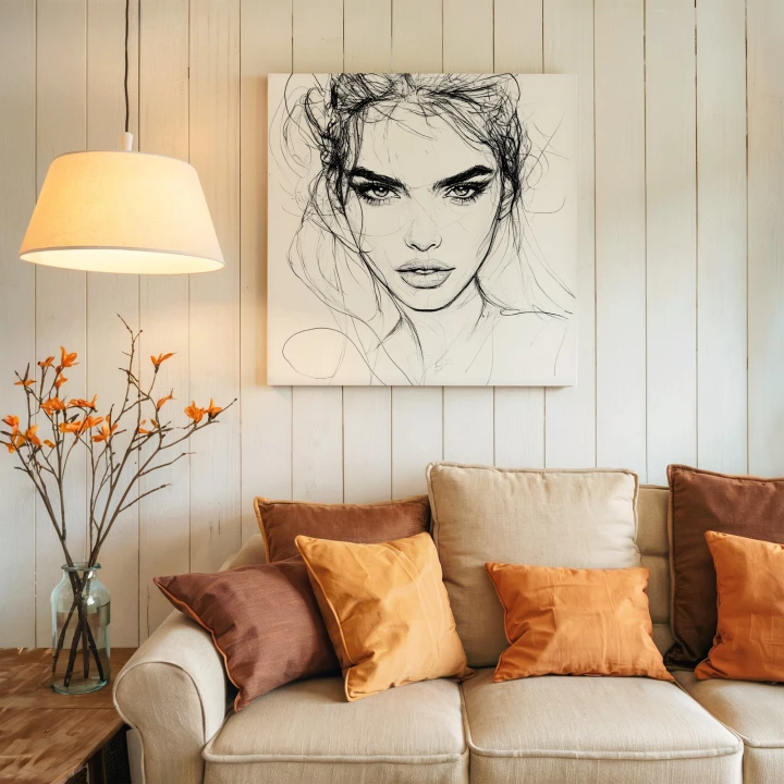 Obraz na płótnie canvas Portret kobiety line-art