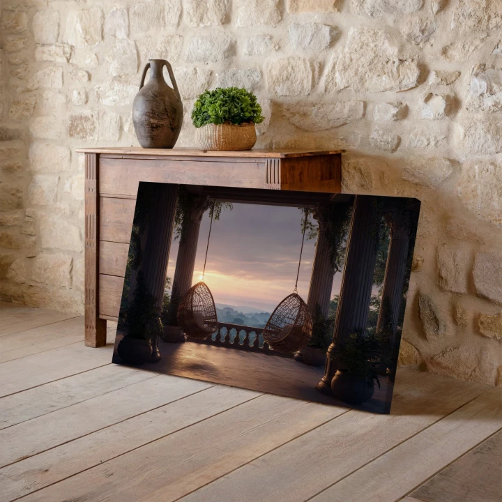 Obraz na płótnie canvas Taras z kolumnami realistyczny