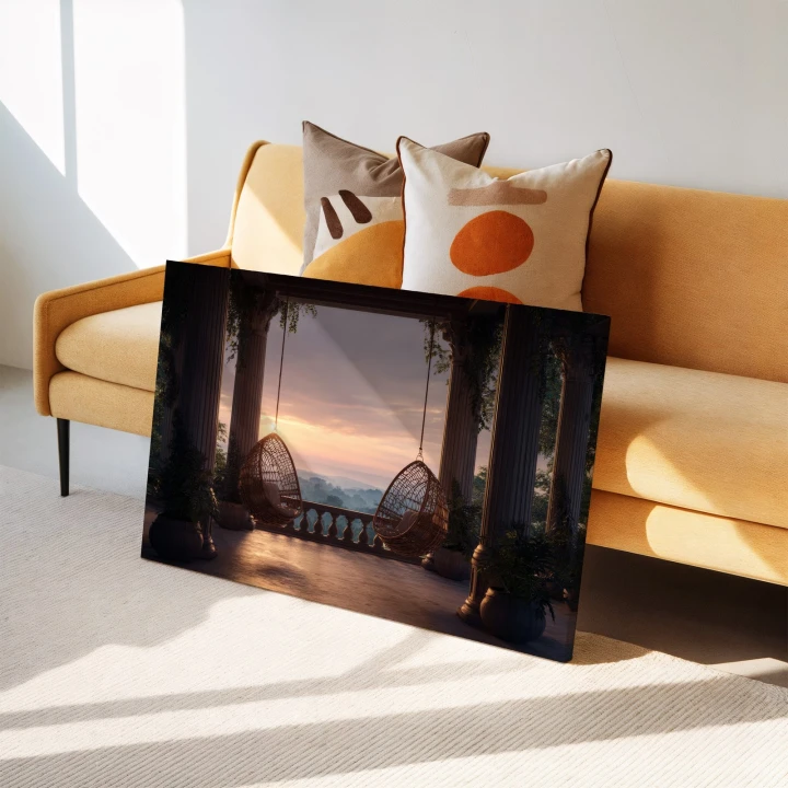 Obraz na płótnie canvas Taras z kolumnami realistyczny