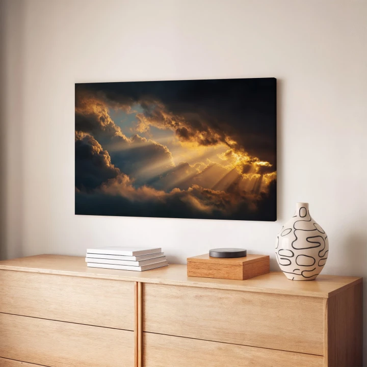 Obraz na płótnie canvas Chmury z promieniami realistyczny