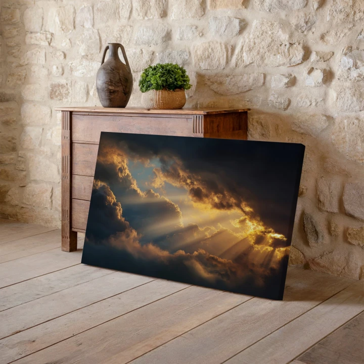 Obraz na płótnie canvas Chmury z promieniami realistyczny