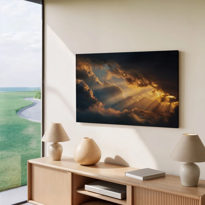 Obraz na płótnie canvas Chmury z promieniami realistyczny