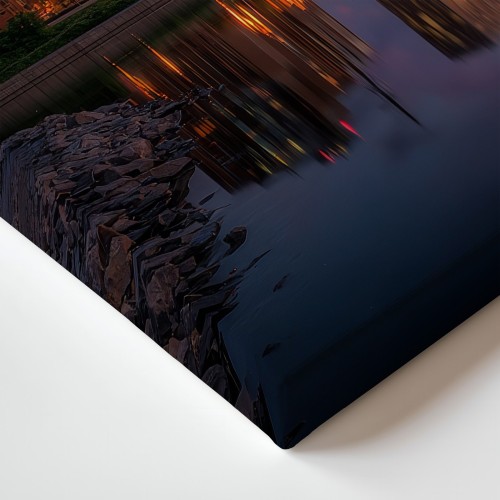 Obraz na płótnie canvas Miasto o zmierzchu realistyczny