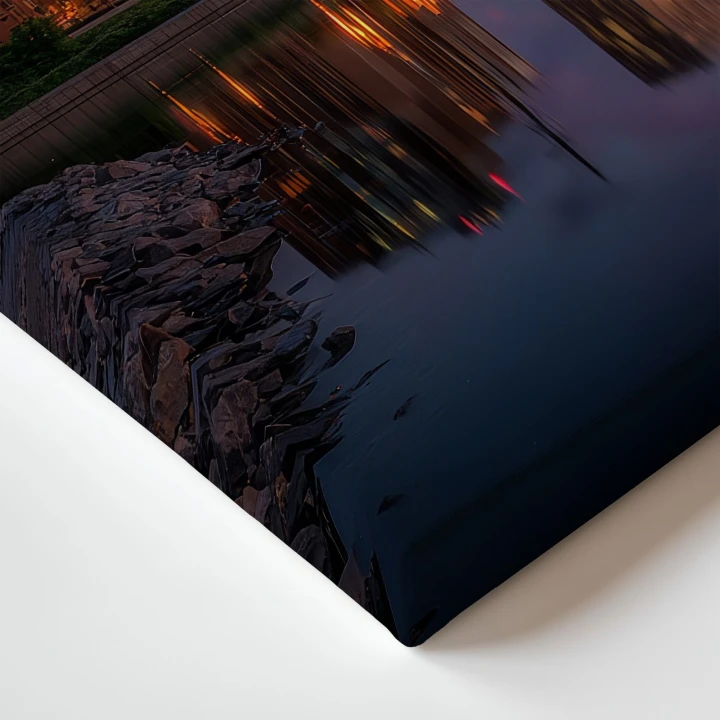 Obraz na płótnie canvas Miasto o zmierzchu realistyczny