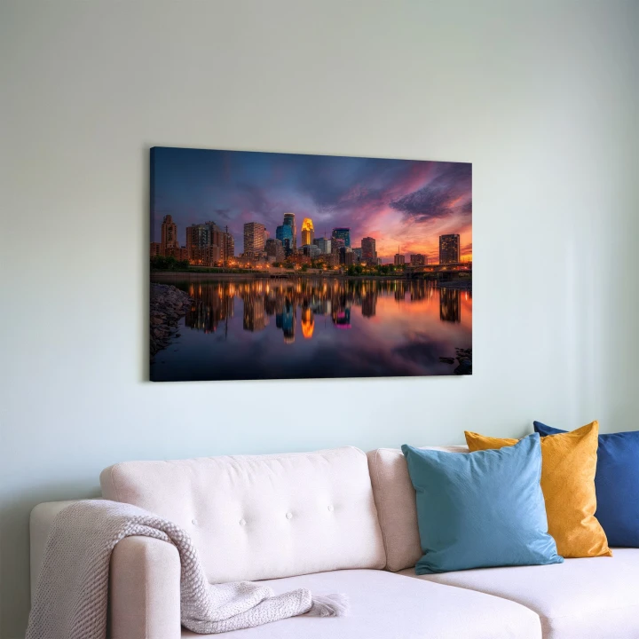 Obraz na płótnie canvas Miasto o zmierzchu realistyczny