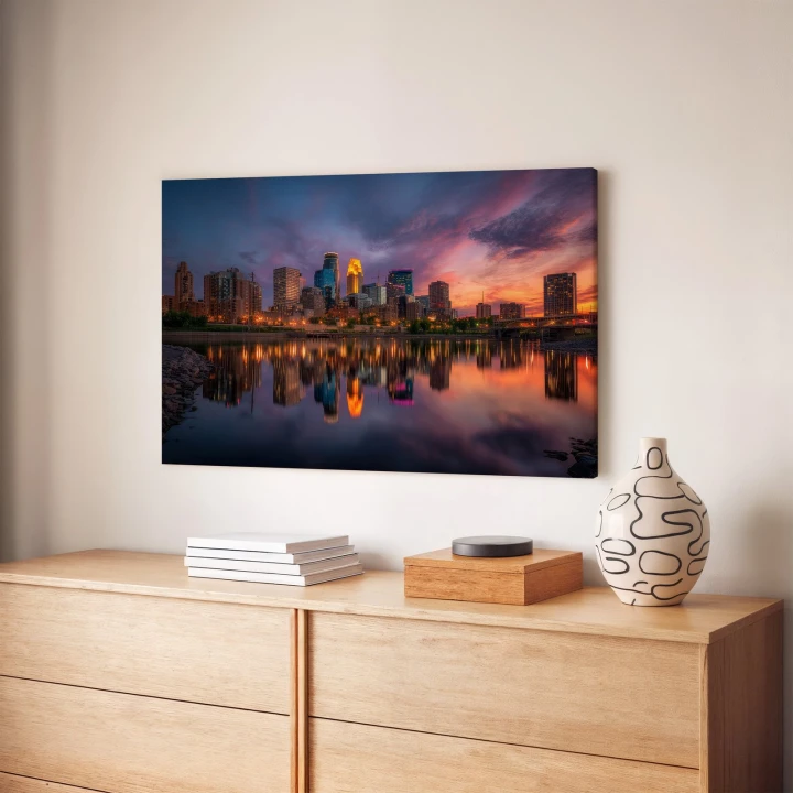 Obraz na płótnie canvas Miasto o zmierzchu realistyczny