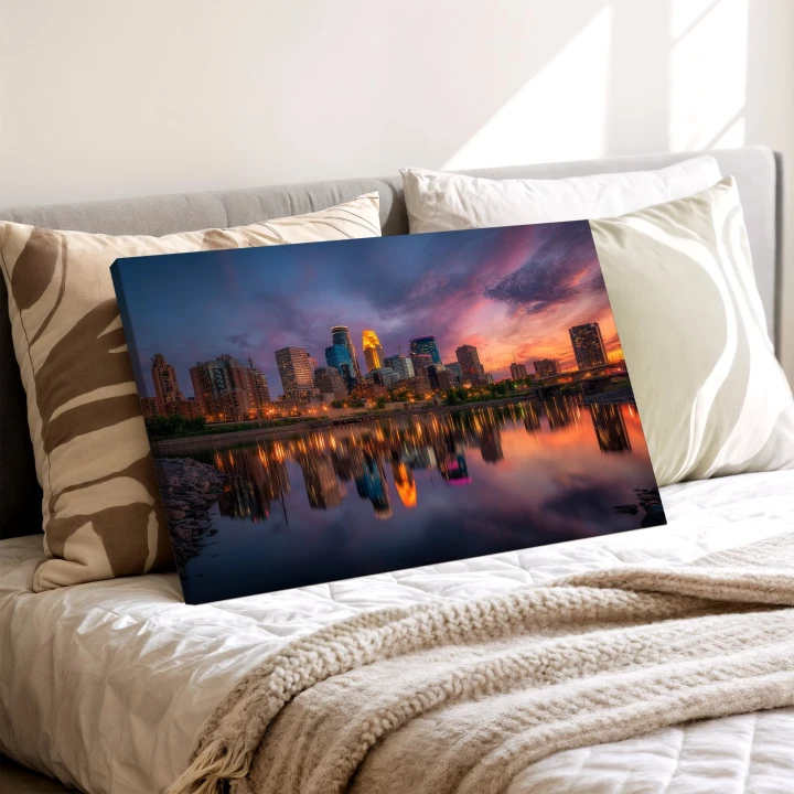 Obraz na płótnie canvas Miasto o zmierzchu realistyczny