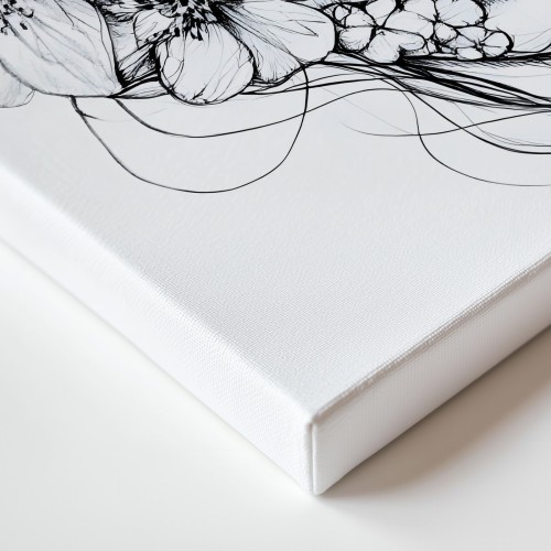 Obraz na płótnie canvas Kobieta z kwiatami line-art