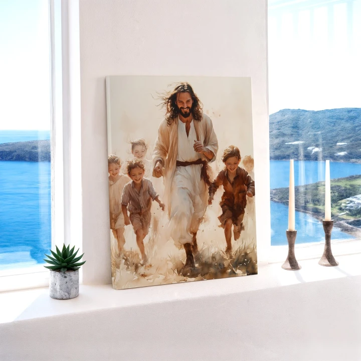 Obraz na płótnie canvas Jezus z dziećmi malarski