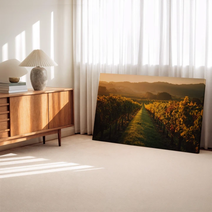 Obraz na płótnie canvas Winnica o zachodzie realistyczny