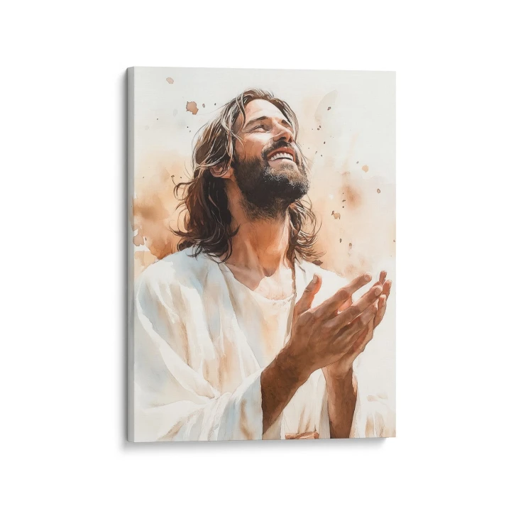 Obraz na płótnie canvas Jezus modlący się akwarela