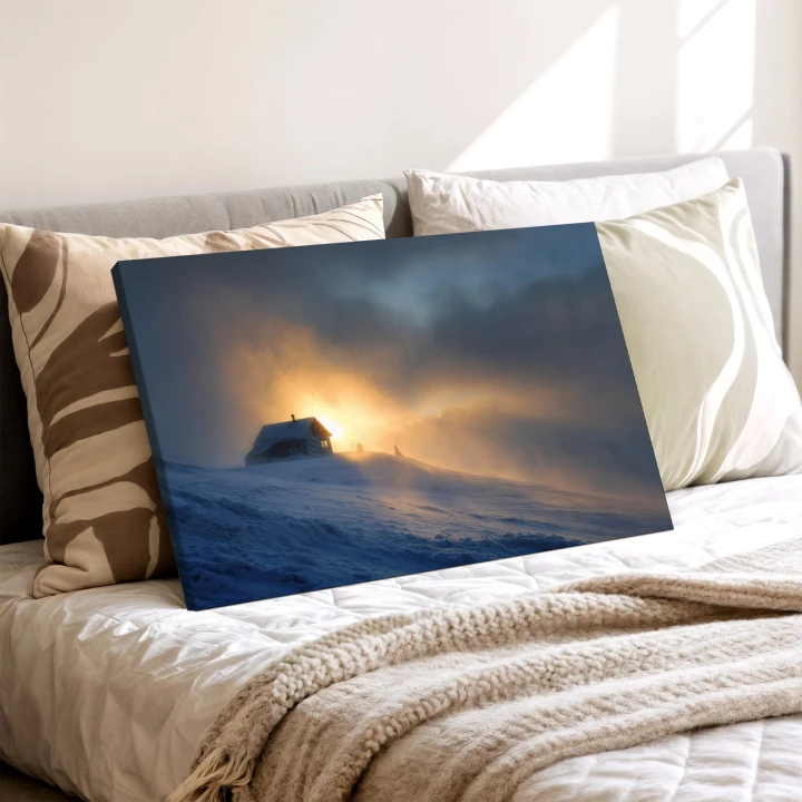 Obraz na płótnie canvas Chatka na stoku realistyczny