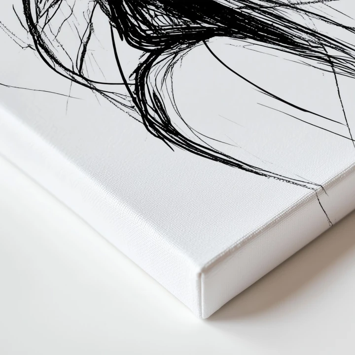 Obraz na płótnie canvas Zamyślona kobieta line-art