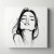 Obraz na płótnie canvas Zamyślona kobieta line-art