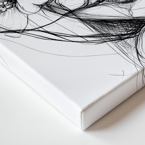Obraz na płótnie canvas Kobieta z kwiatami line-art