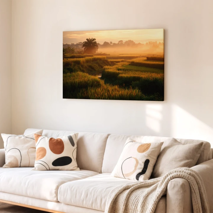 Obraz na płótnie canvas Złote tarasy ryżowe realistyczny