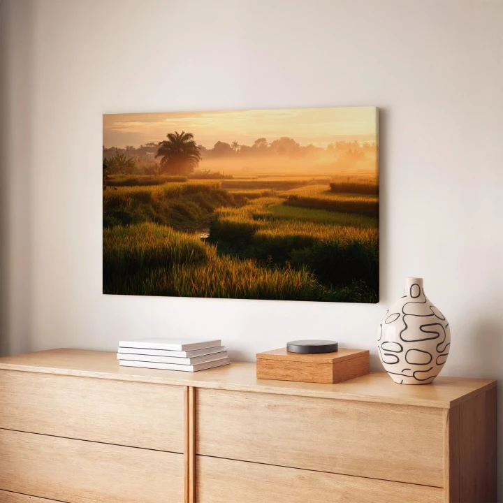 Obraz na płótnie canvas Złote tarasy ryżowe realistyczny