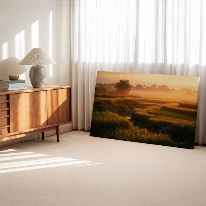 Obraz na płótnie canvas Złote tarasy ryżowe realistyczny