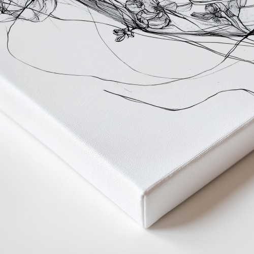 Obraz na płótnie canvas Kobieta z kwiatami line-art
