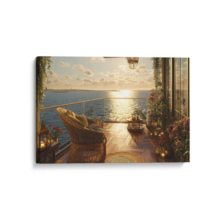 Obraz na płótnie canvas Balkon nad morzem boho