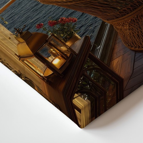 Obraz na płótnie canvas Balkon nad morzem boho