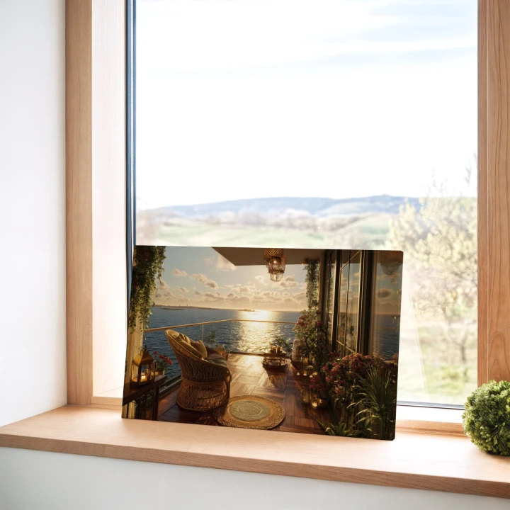 Obraz na płótnie canvas Balkon nad morzem boho