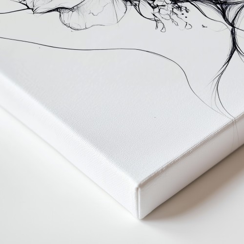 Obraz na płótnie canvas Kobieta z kwiatami line-art