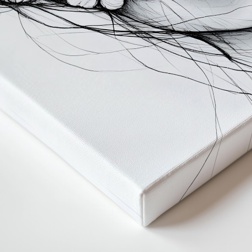 Obraz na płótnie canvas Kobieta z kwiatami line-art