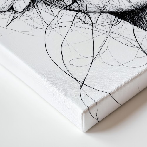 Obraz na płótnie canvas Kobieta z kwiatami line-art