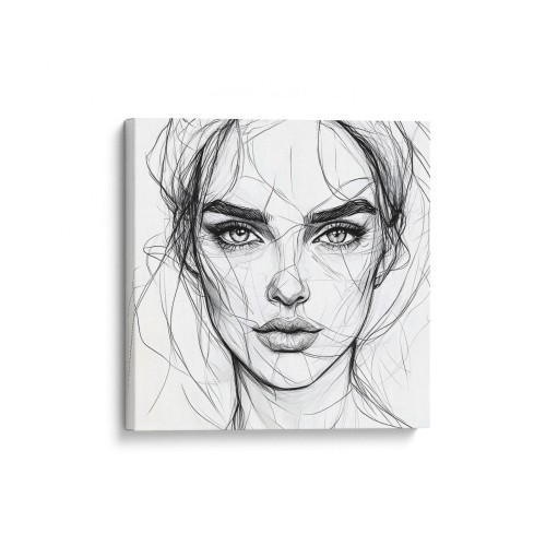 Obraz na płótnie canvas Portret młodej kobiety line-art