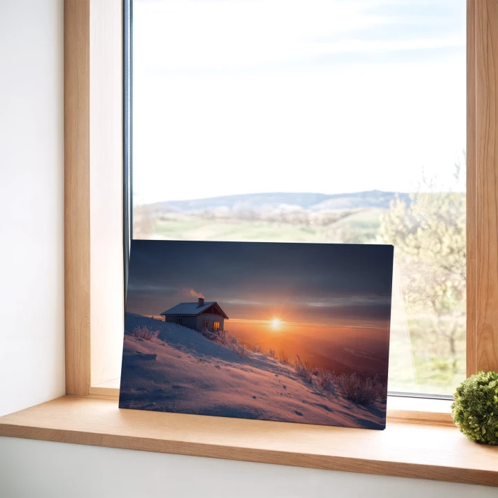 Obraz na płótnie canvas Zaśnieżona chata realistyczny