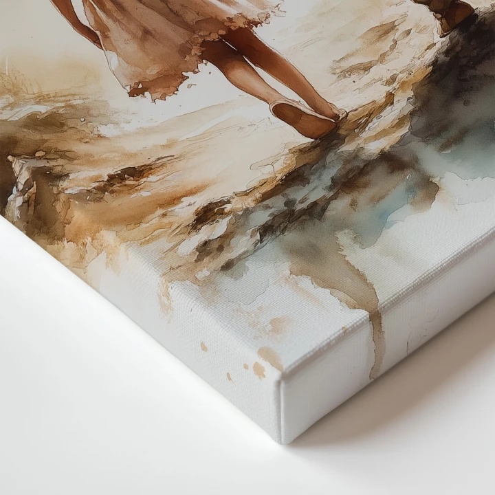 Obraz na płótnie canvas Opiekun z dziewczynką akwarela