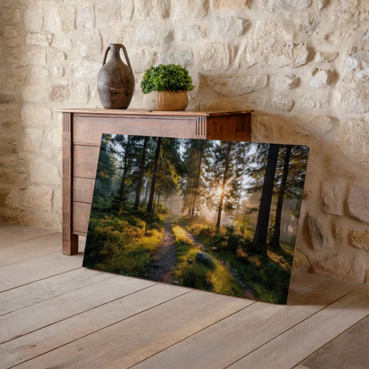 Obraz na płótnie canvas Ścieżka leśna realistyczny
