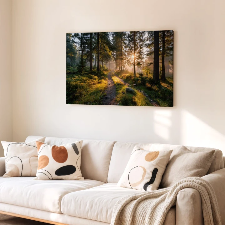 Obraz na płótnie canvas Ścieżka leśna realistyczny