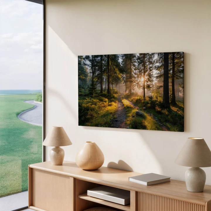 Obraz na płótnie canvas Ścieżka leśna realistyczny