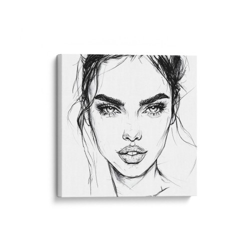 Obraz na płótnie canvas Portret kobiety line-art