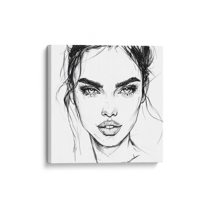 Obraz na płótnie canvas Portret kobiety line-art