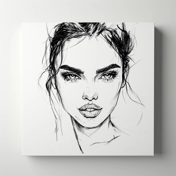 Obraz na płótnie canvas Portret kobiety line-art