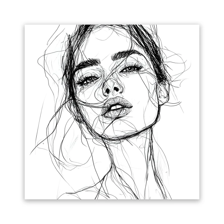 Obraz na płótnie canvas Twarz kobiety line-art