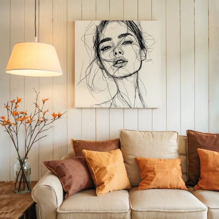 Obraz na płótnie canvas Twarz kobiety line-art