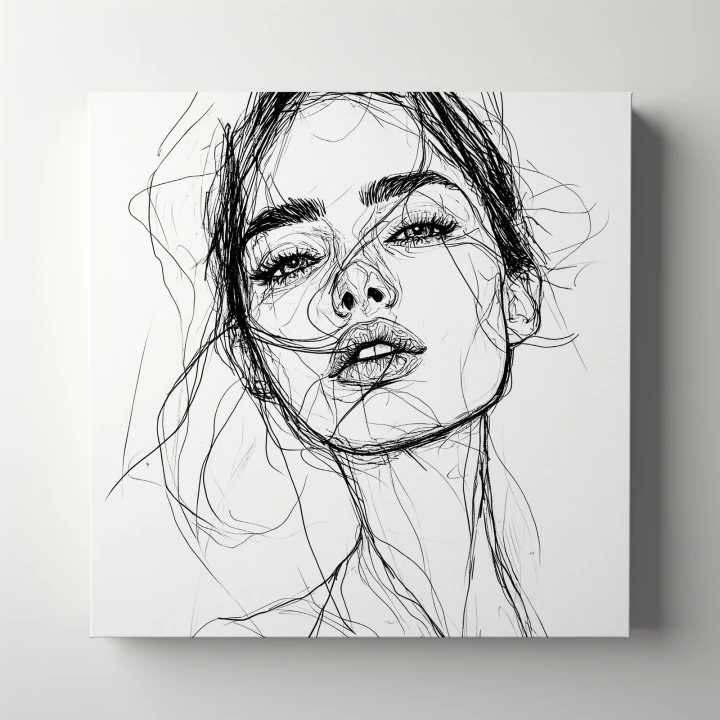 Obraz na płótnie canvas Twarz kobiety line-art