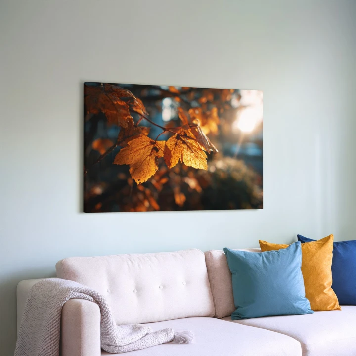 Obraz na płótnie canvas Złote liście jesieni realistyczny