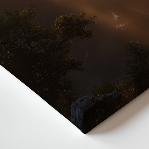 Obraz na płótnie canvas Ruiny zamku we mgle realistyczny
