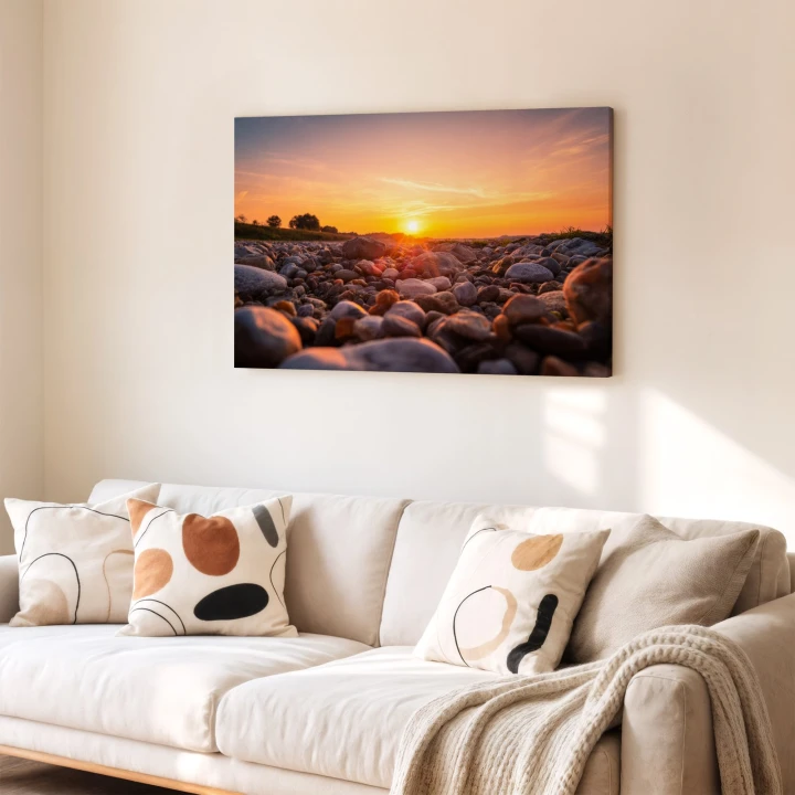 Obraz na płótnie canvas Zachód nad plażą realistyczny
