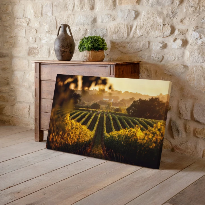 Obraz na płótnie canvas Winnica o zachodzie realistyczny